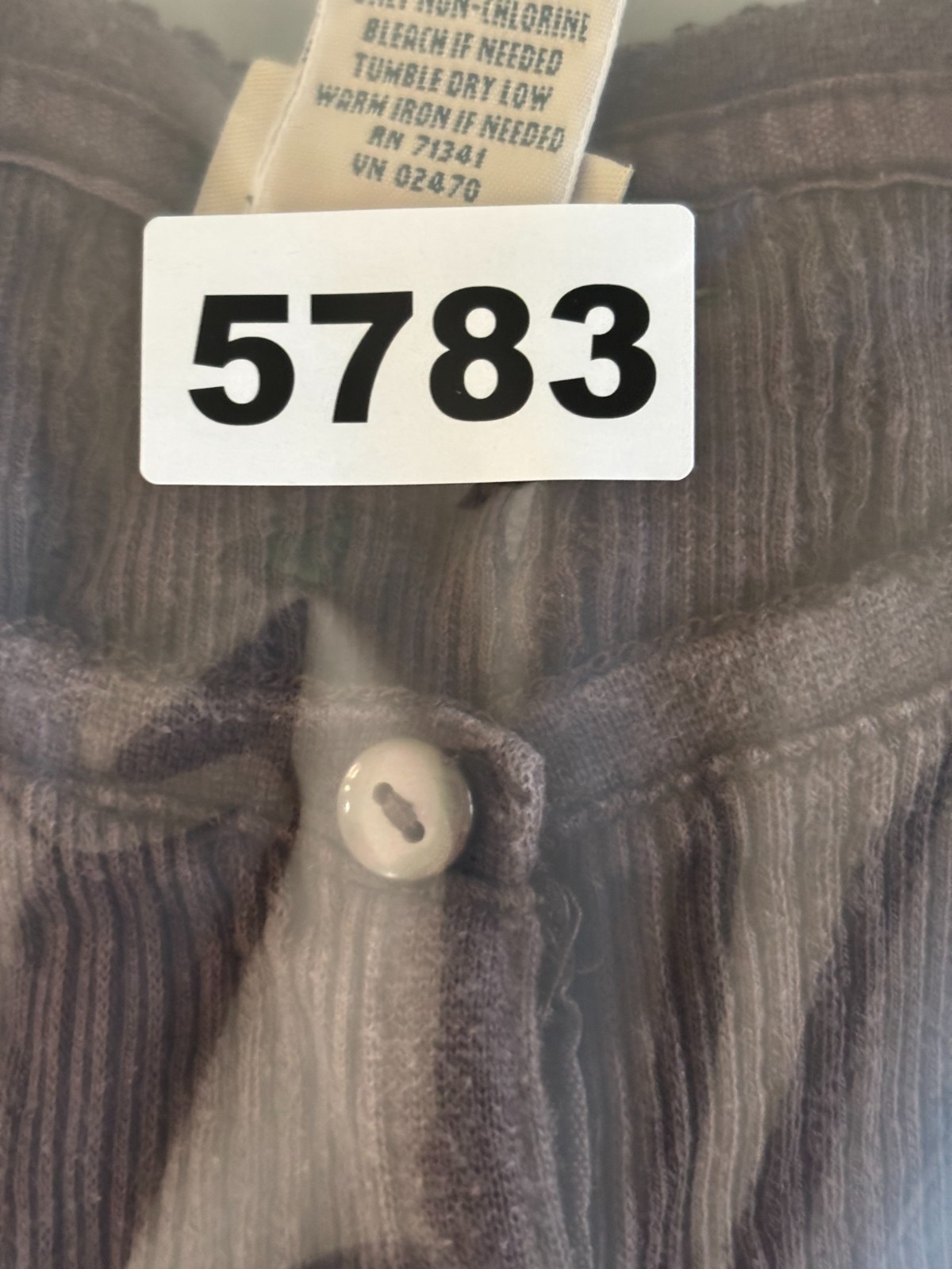LL Bean T-Shirt Womens Dark Brown Cotton Ribbed Long Sleeve Large Vintage