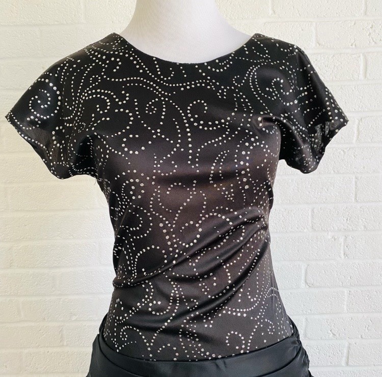 Vintage TJuniors Black Drop Waist DressSize 3-4 Ruffle Sequins 80’s Cocktail