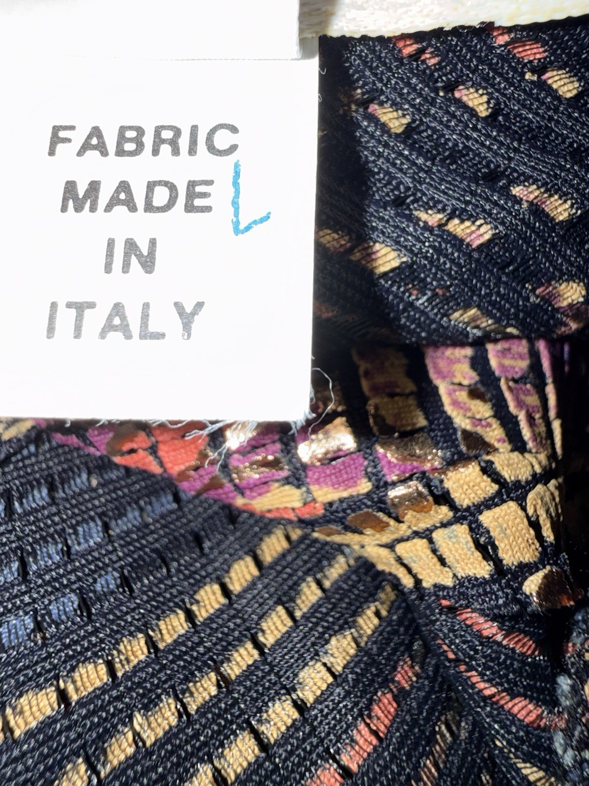 Vintage Cache Metallic Mosaic Dress Womens Size S Made In Italy 80s Midi