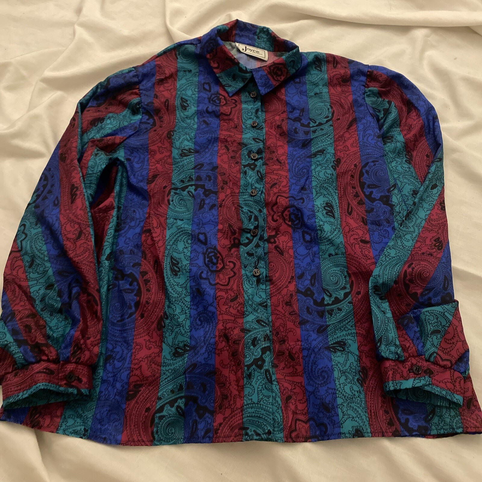 vintage joyce sportswear Long Sleeve Button Up Blouse Size XL