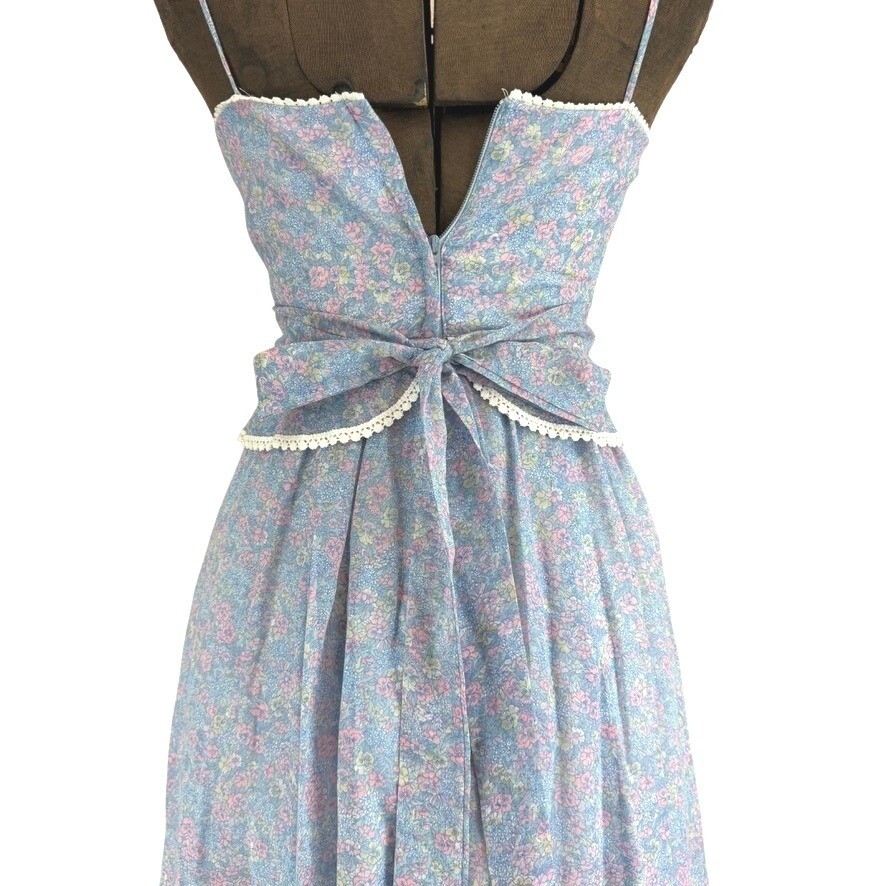 Vintage Womens (XS) 70s Dress Maxi CANDI JONES Boho Formal Prairie Festival Prom