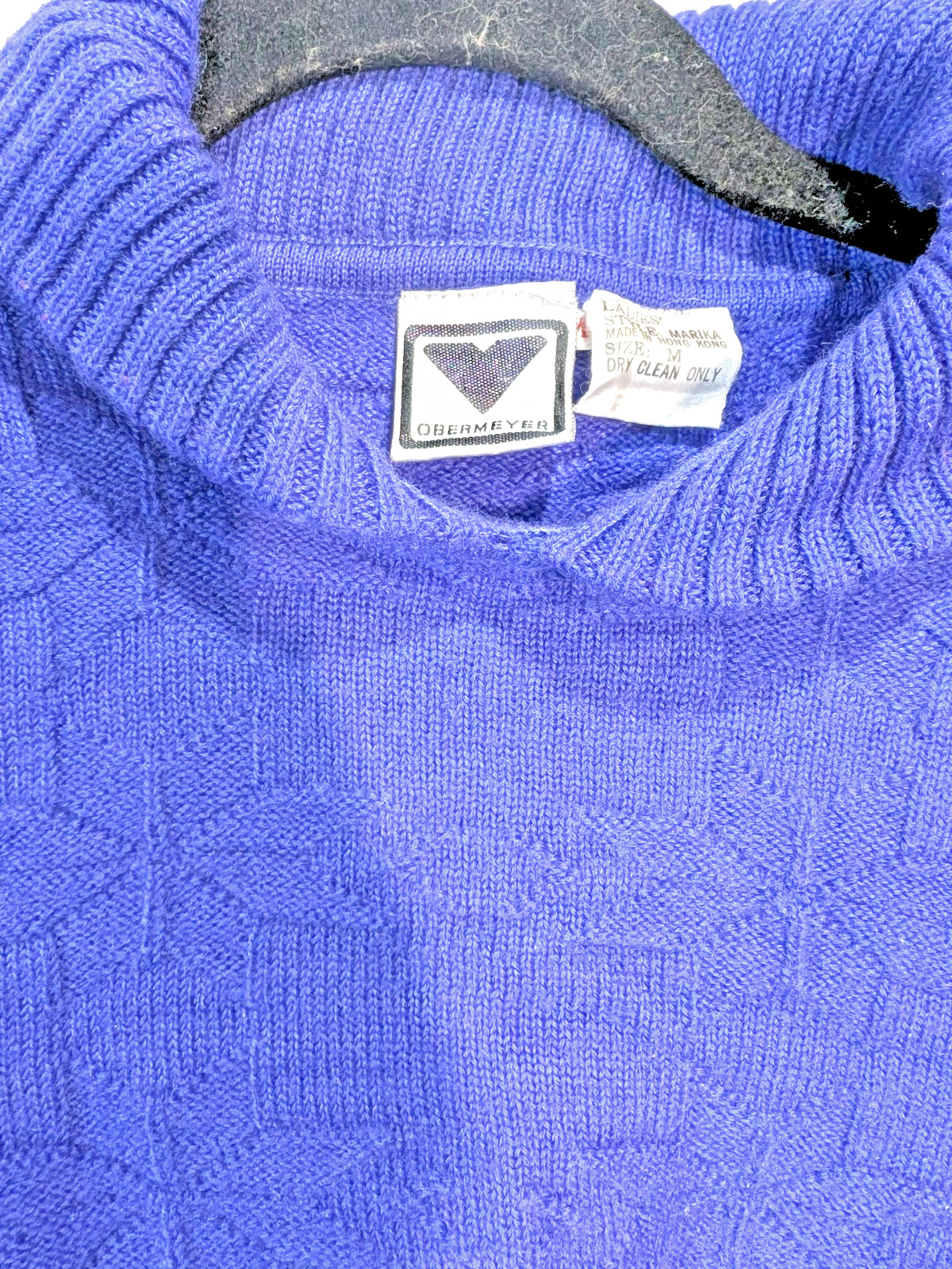 Vintage Obermeyer Sweater Womens Medium Wool Katia Snowflake Pattern Purple