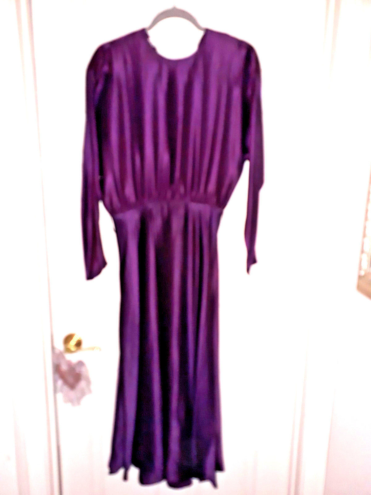 Rare Vintage 80s Gillian Full Skirt Silk Purple Dress 6