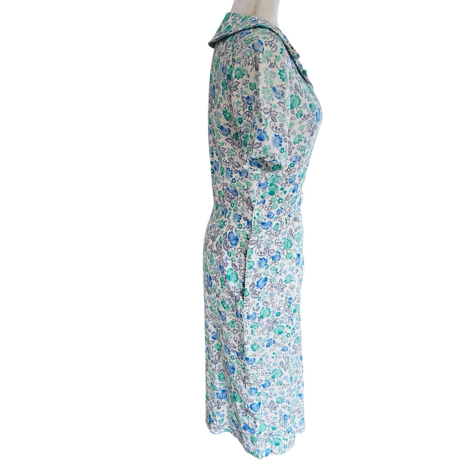 Vintage I Magnin Midi Dress Small Floral Cottage Easter Tea Party Feminine Retro