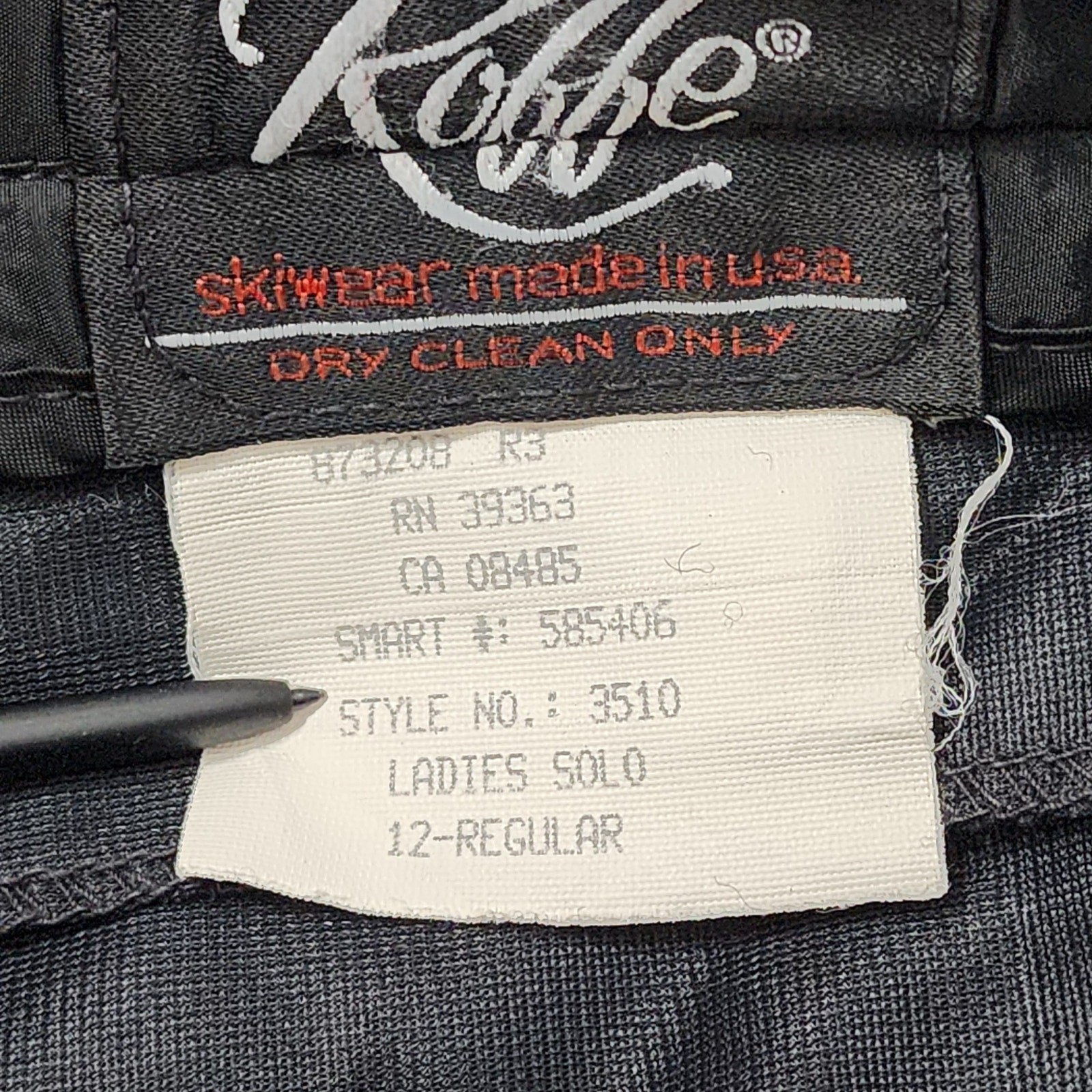 Vintage Roffe Black Fitted Ski Snow Pants Women’s Small