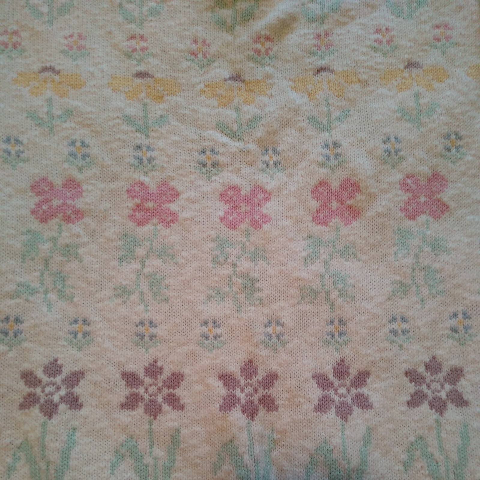 Vintage TULCHAN Cotton Pullover SweaterPastel Multicolor Sz M Blue YellowPink…