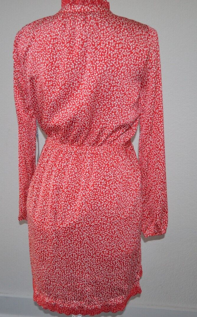 DRAPER JAMES Button Front Shirt Dress RED/CREAM Size S Vintage Fully Lined NWT