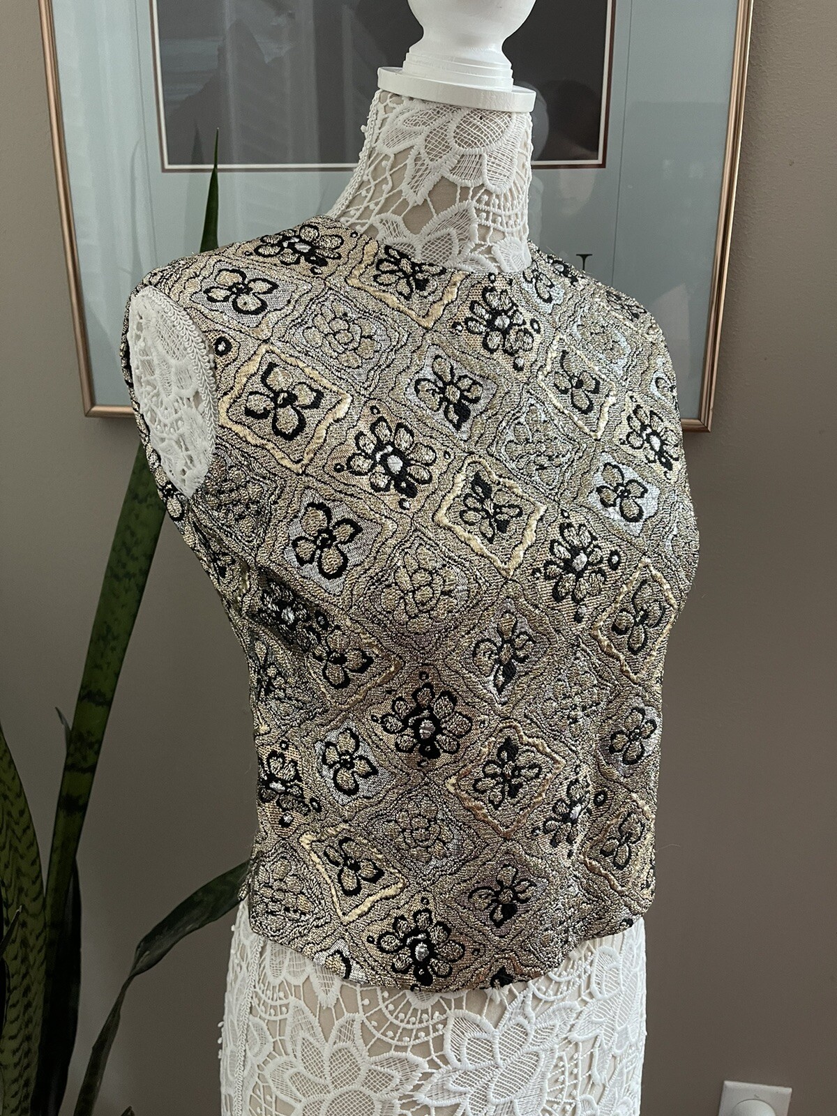 Vintage 1960s Gold Lamé Malbe Original Top