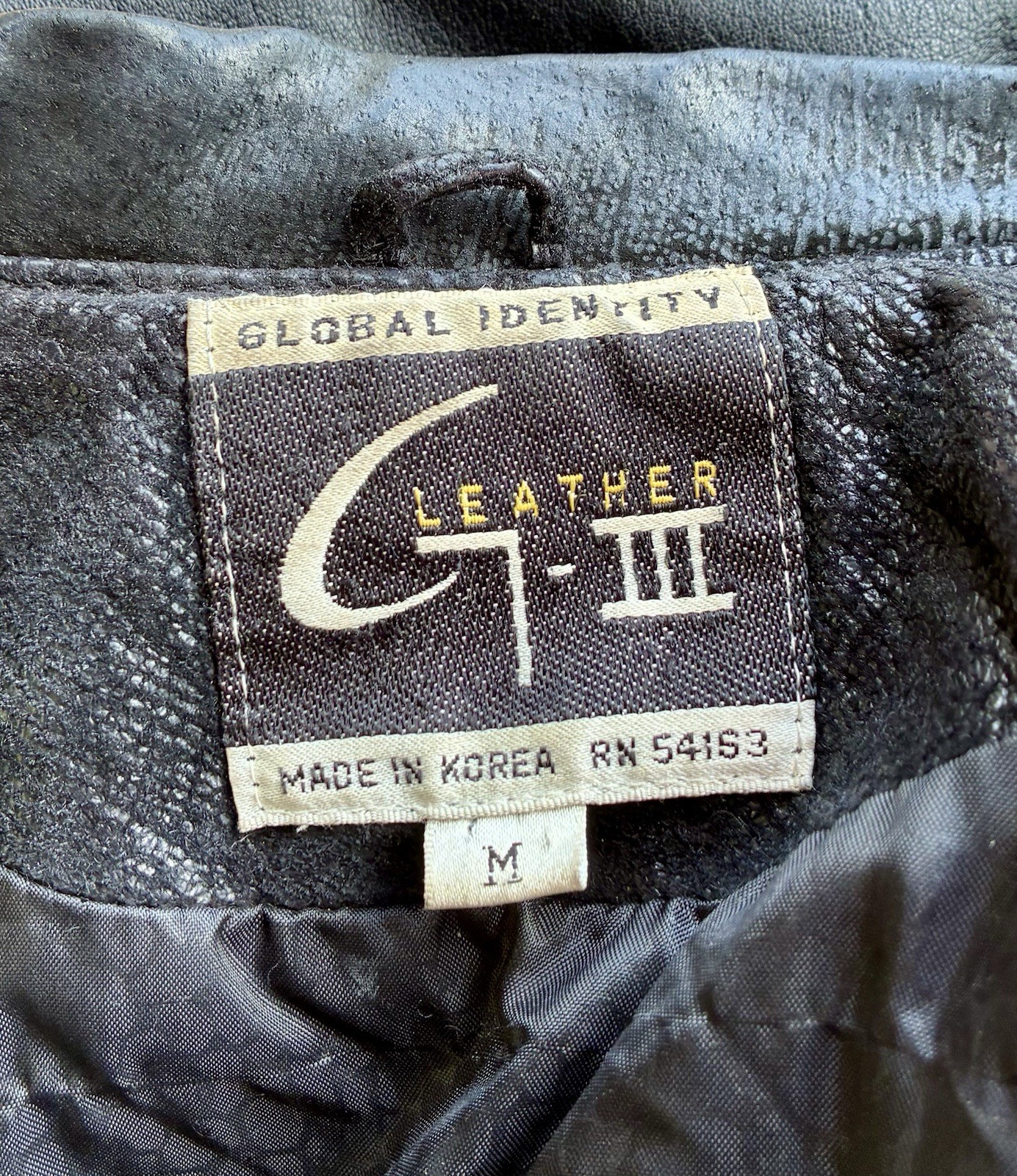 Vintage 80’s G-III Leather Fashions Black Leather Jacket Shoulder Pads Size M