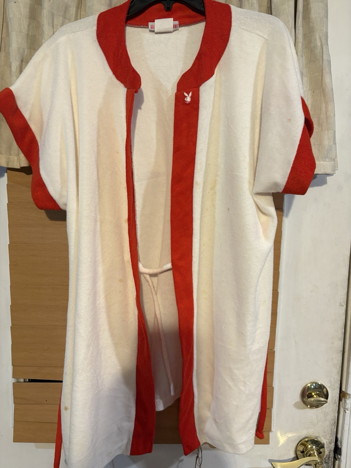 Vintage Playboy Cotton Robe . Size L Has Several Stains.