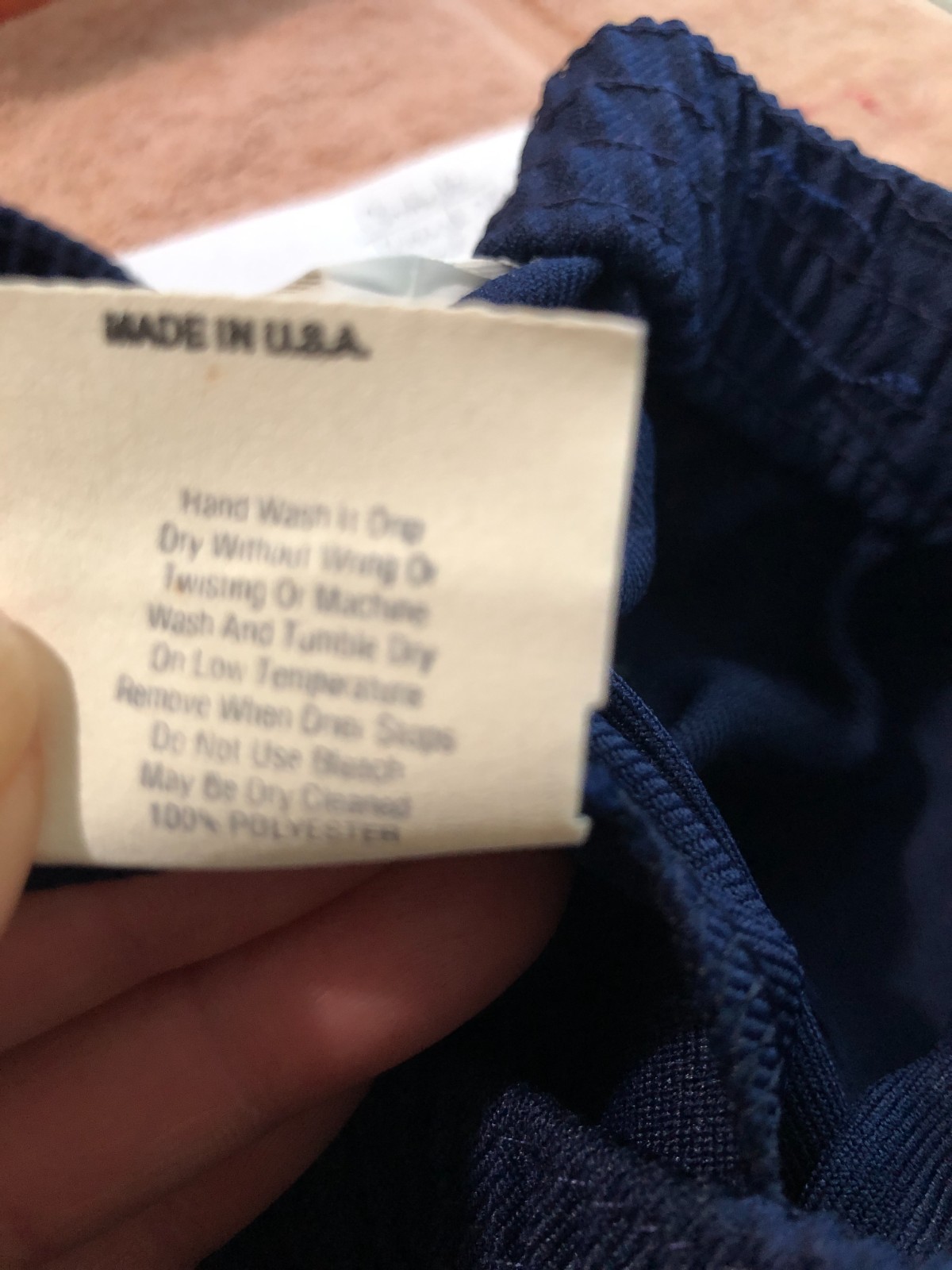 Vintage 70s Cantada Navy Blue Polyester Pants Size 28″-30″ Waist x 29″ Inseam