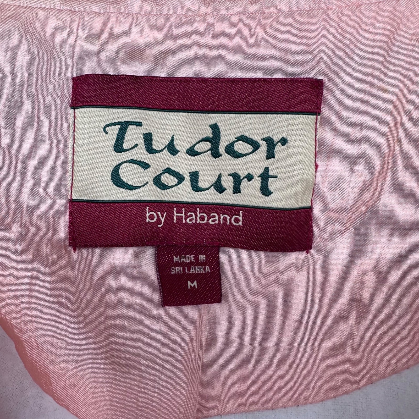Vintage Windbreaker Jacket Tudor Court 1990s Nylon Shoulder Pads Peach Size M