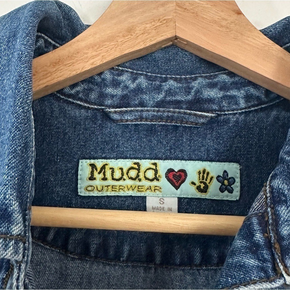 VTG 90s Y2K Mudd Denim Logo Button Down Utility Shirtdress Dress Womens Small