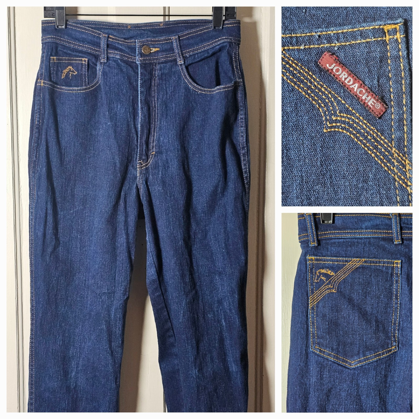 VTG 80’s Jordache Jeans Women Size 12 29×32 Dark Blue Denim Horse Head Retro Mom