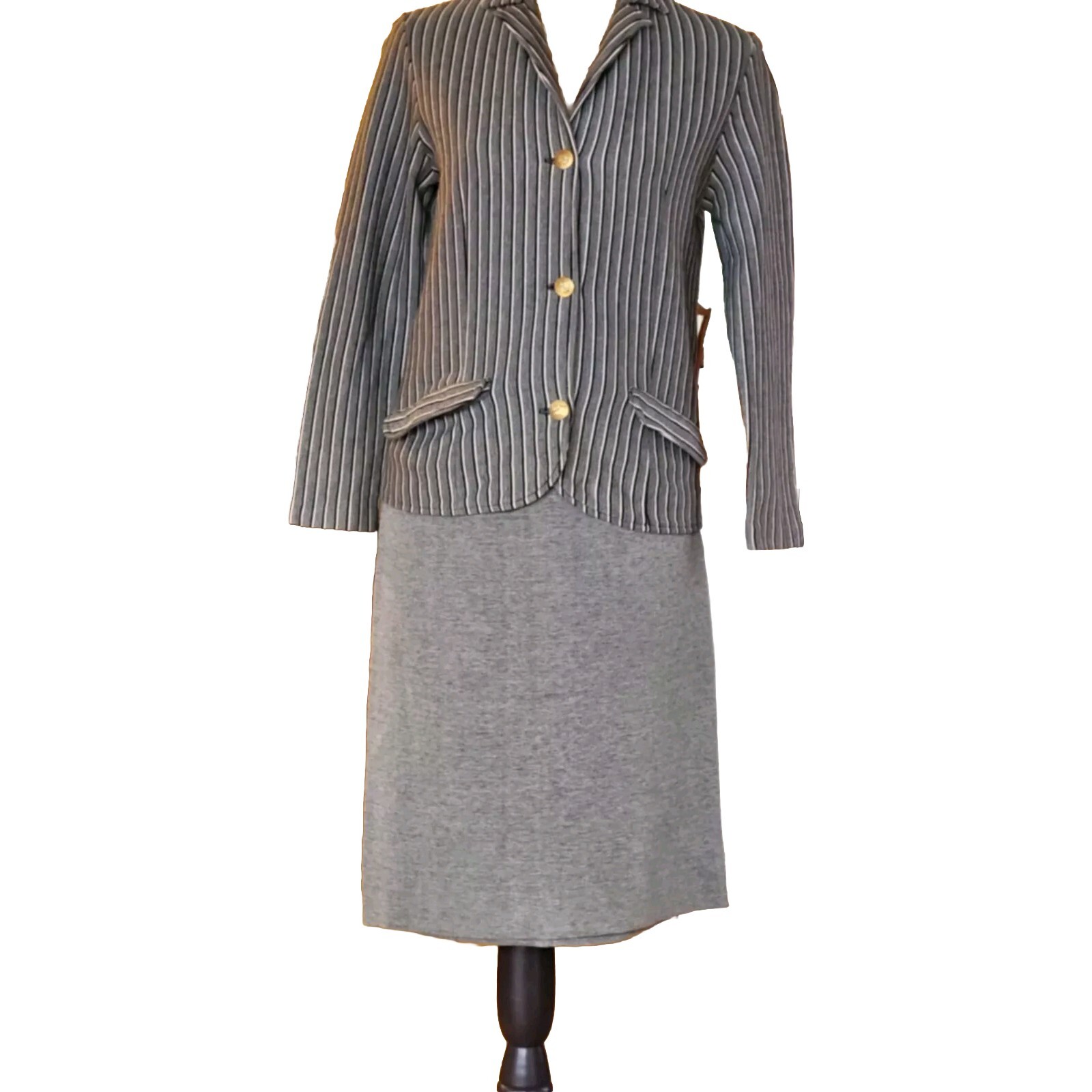 Catalina Of California Vtg Gray Knit Skirt Set XSmall/Small (Tag Size 13/14)