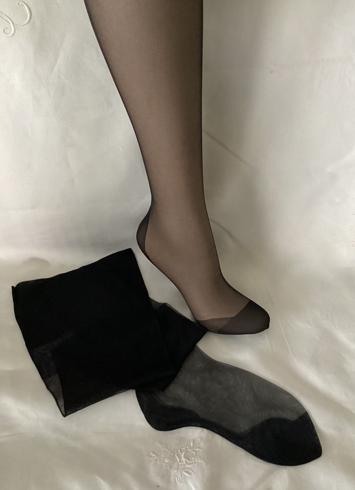 Vintage Seamed Nylon Stockings With Cuban Heel