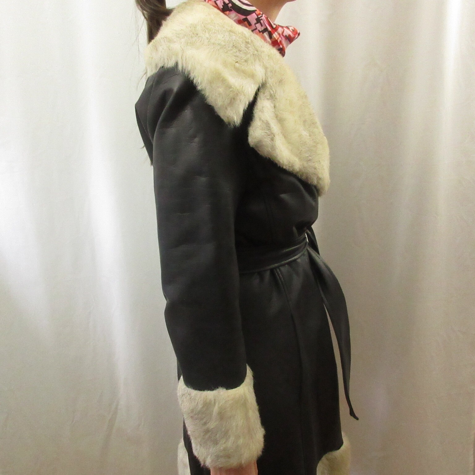 VINTAGE RARE 70s Faux Fur Women’s Coat MOD New Wave PUNK SOVIET NOIR GOTH OOAK
