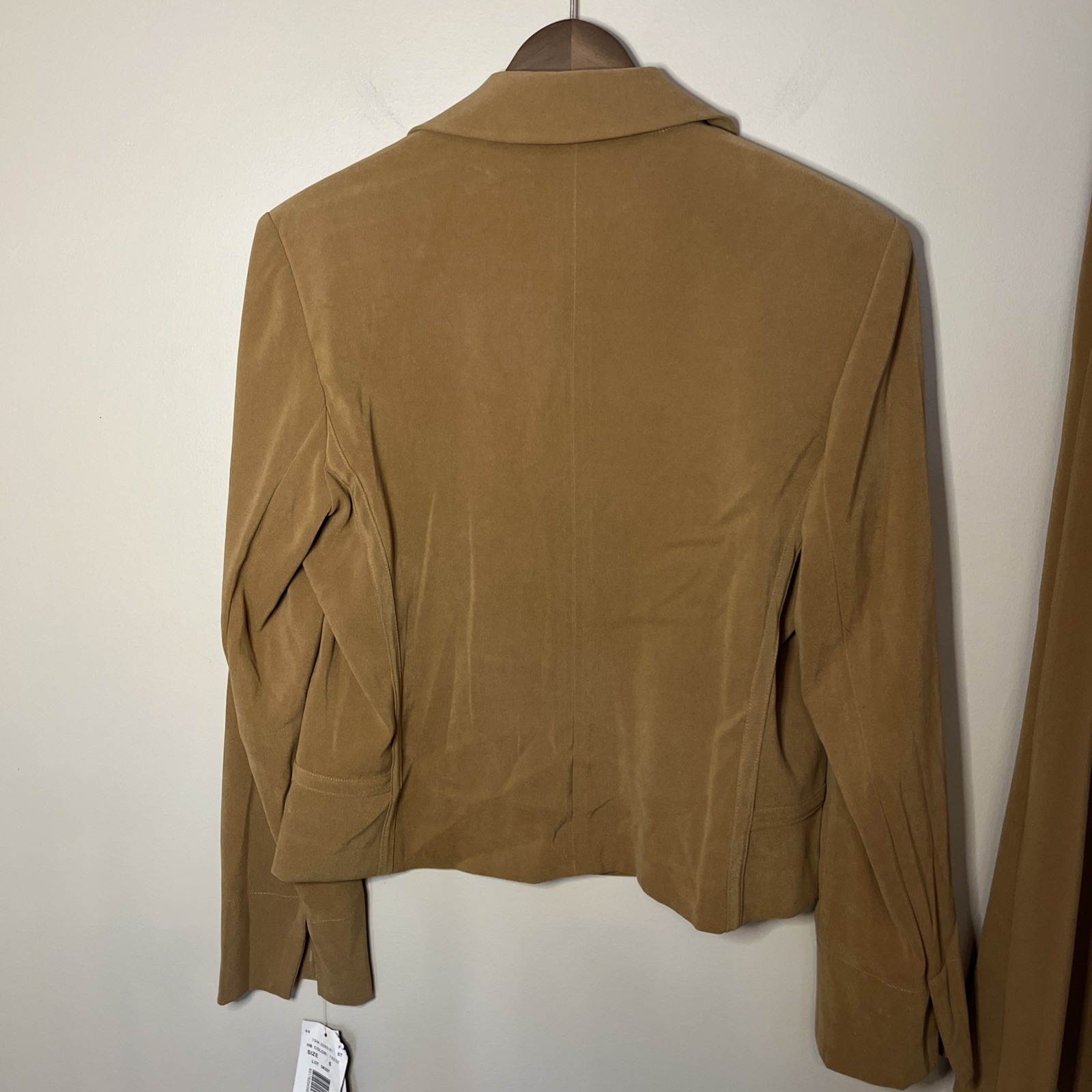 Vintage New Harve Bernard Skirt Jacket Suit Set Camel Tan Y2K Career Sz 6/8