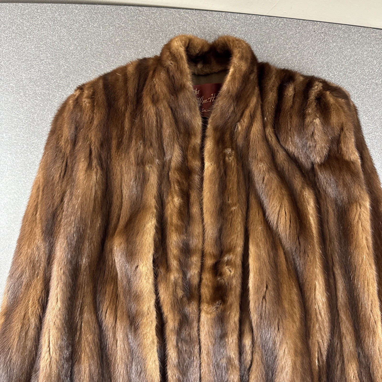 Vintage Wm H Block Brown Fur Cape Jacket Coat Fur Salon One Size