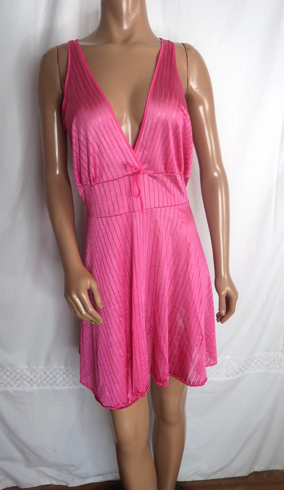 Vintage Undercover Wear Hot Pink Semi Sheer Size1X Nightgown