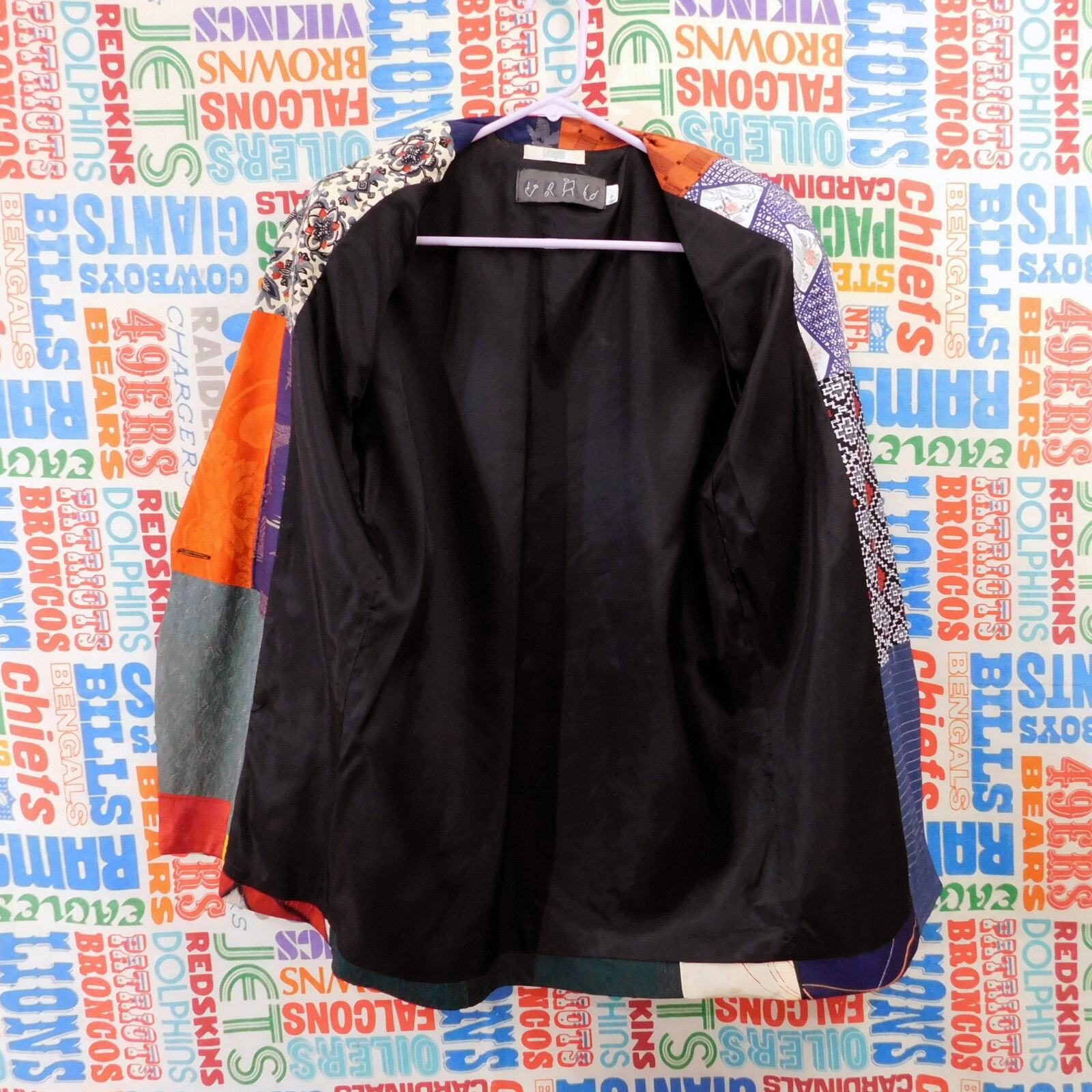 Vintage Claudia Grau Patchwork Blazer Jacket Size Petite 4 Bespoke 80s