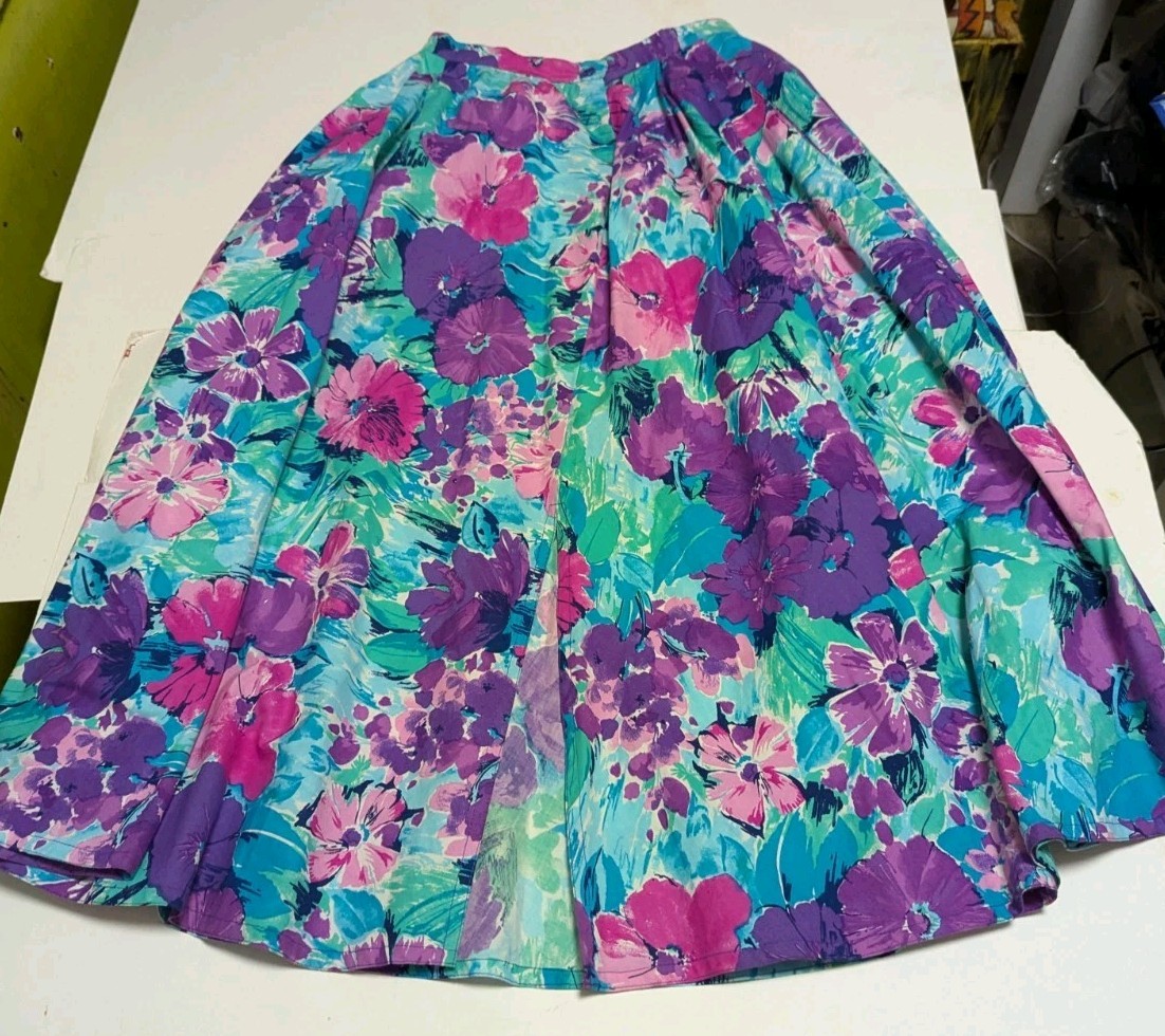 Vintage Gottex Cotton Skirt Made In Israel 70s Size Small