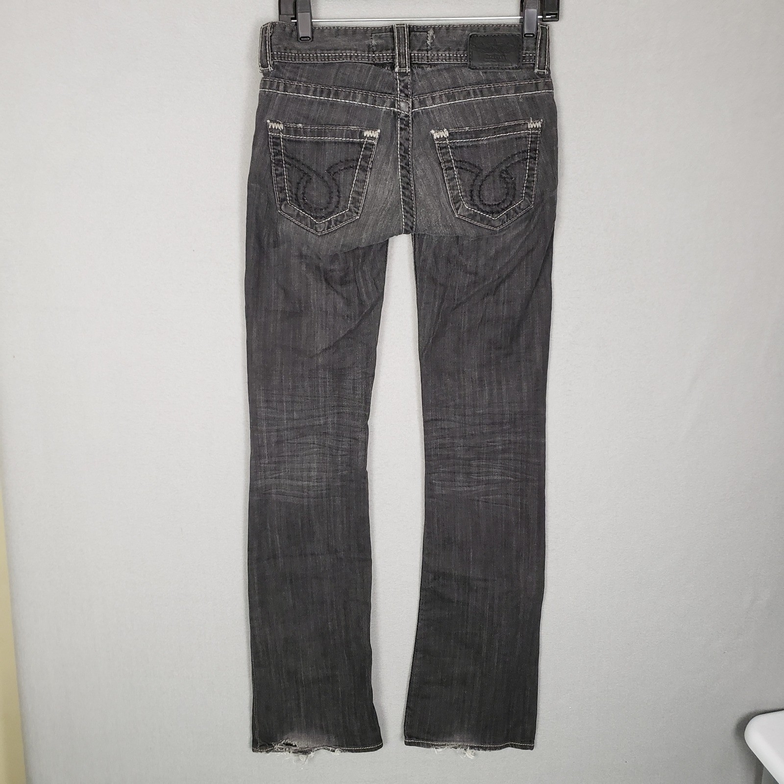 Y2K Big Star Sophie Bootcut Jeans Black Denim Grunge Western Distressed Size 25L