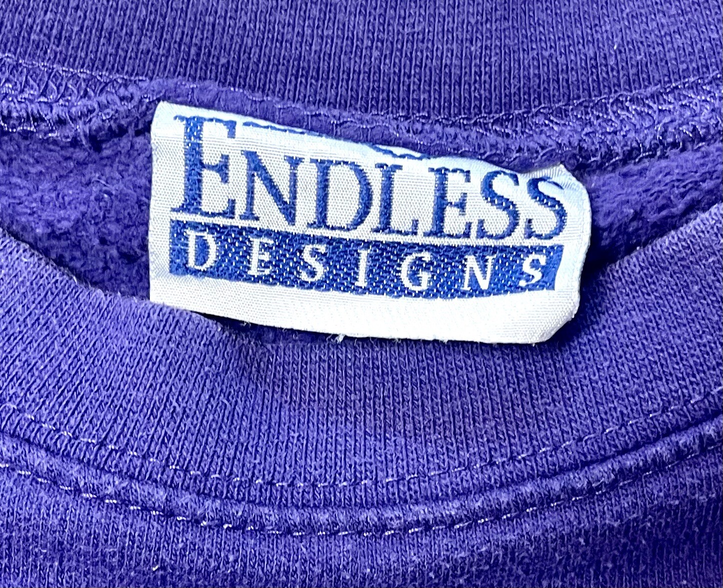 Endless Designs Sweatshirt Women’s XL Purple Embroidered Cat Long Sleeve 90’s