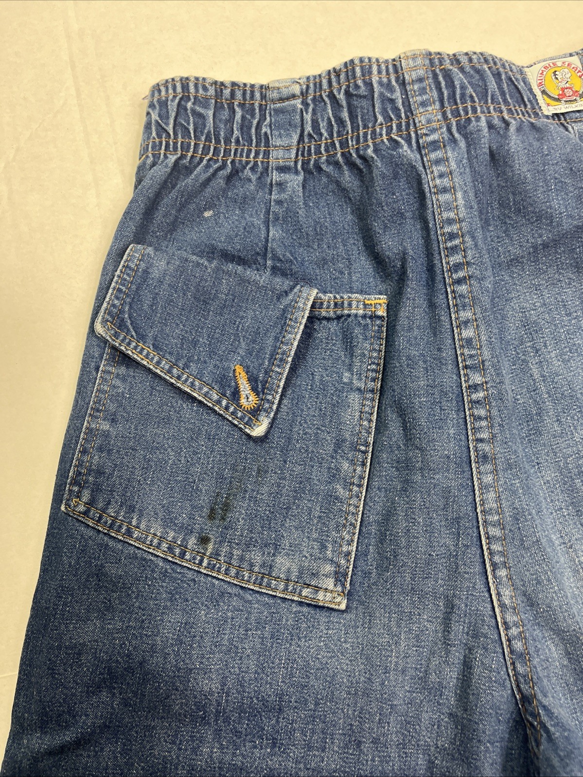 70’s True VTG Rumble Seats Wilkins Jeans Elastic Waist High Rise Wide Leg Denim