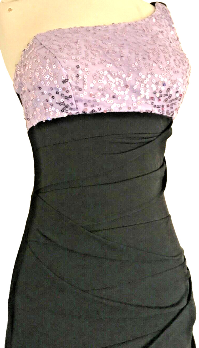 Y2K One Shoulder Stretch Sparkle Cocktail Dress Mini Short Ruby Rox S 90s Bodyco