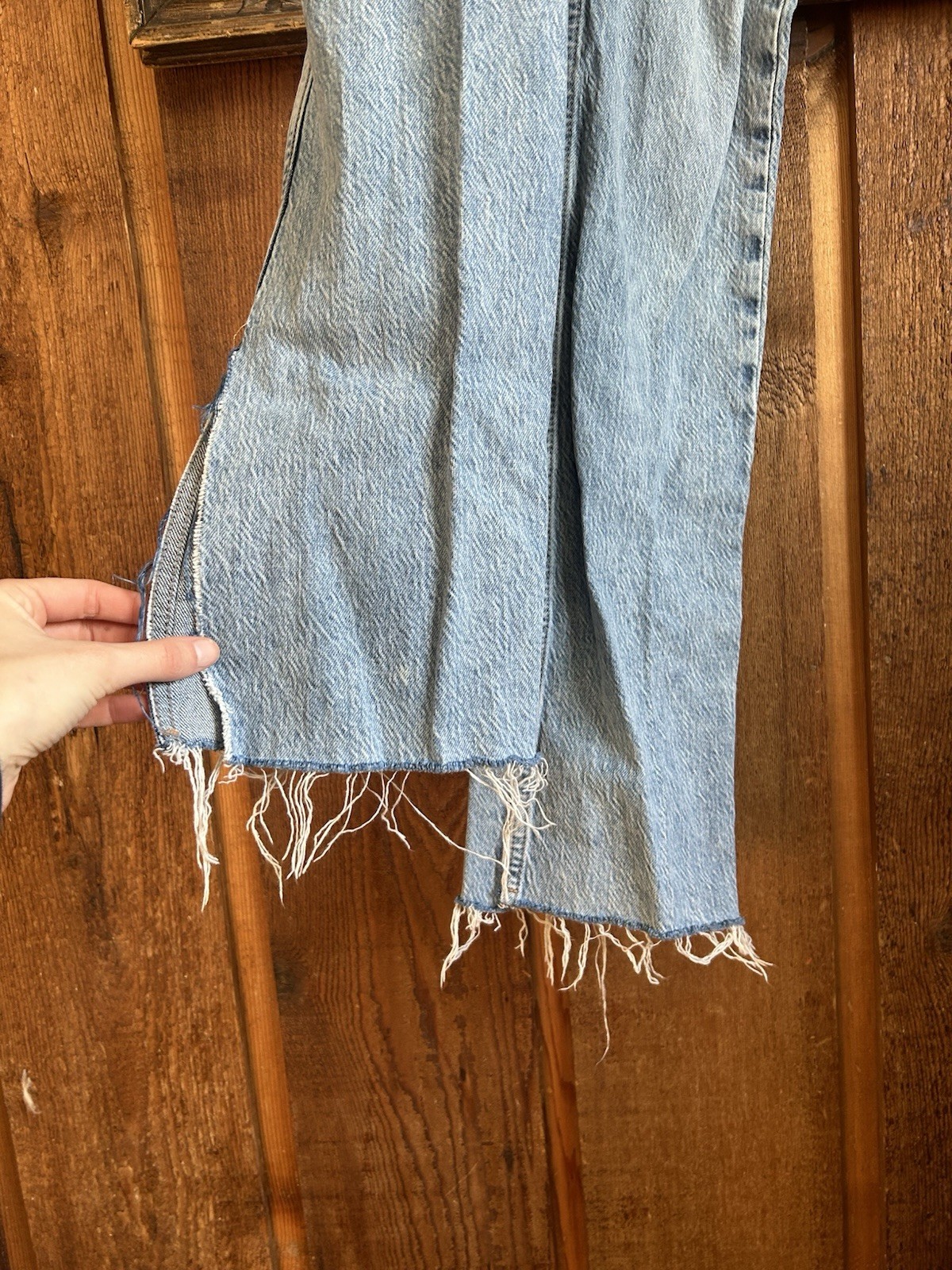 ZARA Women’s Distressed Blue Jeans Denim USA 6 Split flare Y2K
