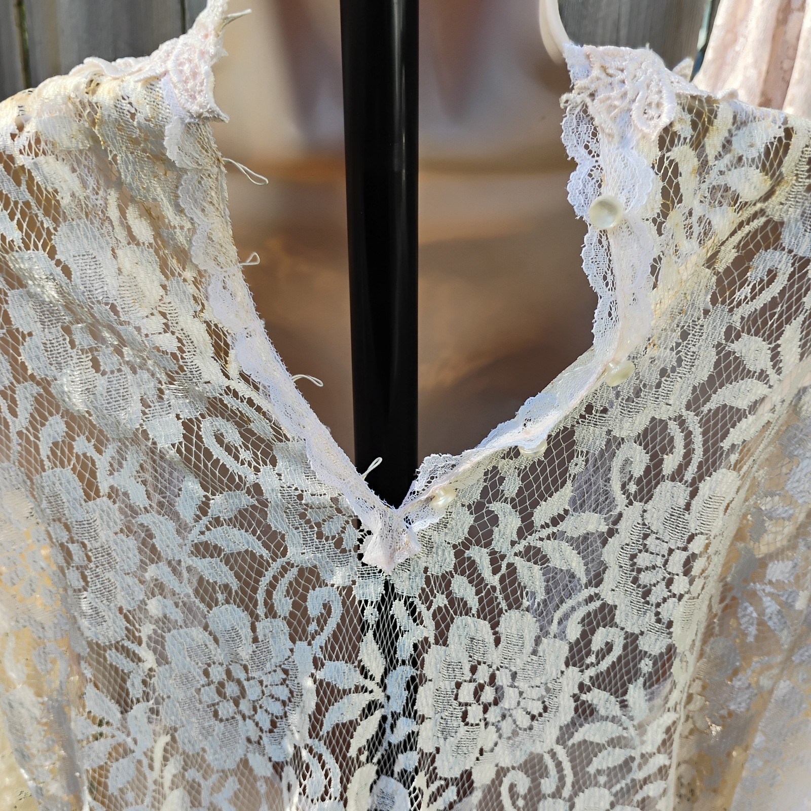 VTG Lorrie Kabala Lace Wedding Gown 3 Pc Size 8 Champagne Cream Pearl Beaded NWT