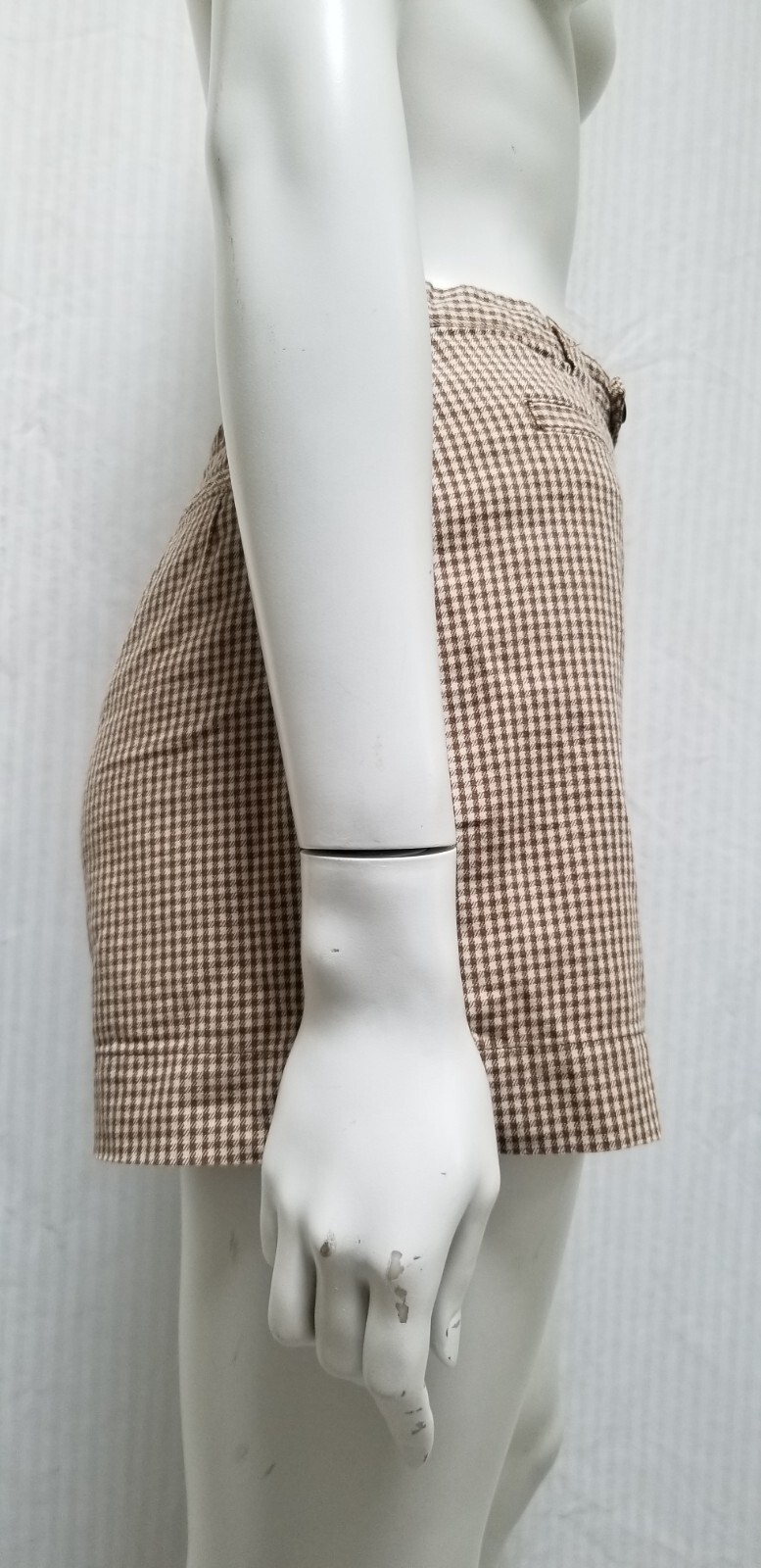 Vintage 90s Y2K LIMITED America Brown Houndstooth Shorts – Waist 25″ – EUC