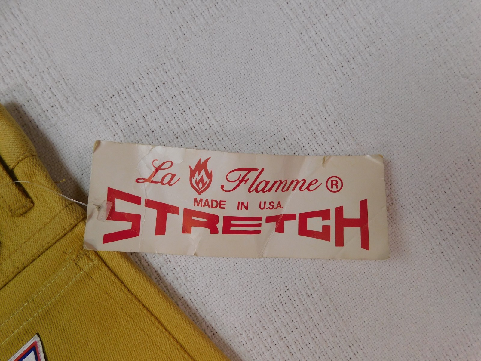 Vtg La Flamme Paris New York High Waist Jeans Womens 5 Yellow Deadstock 70s-80s