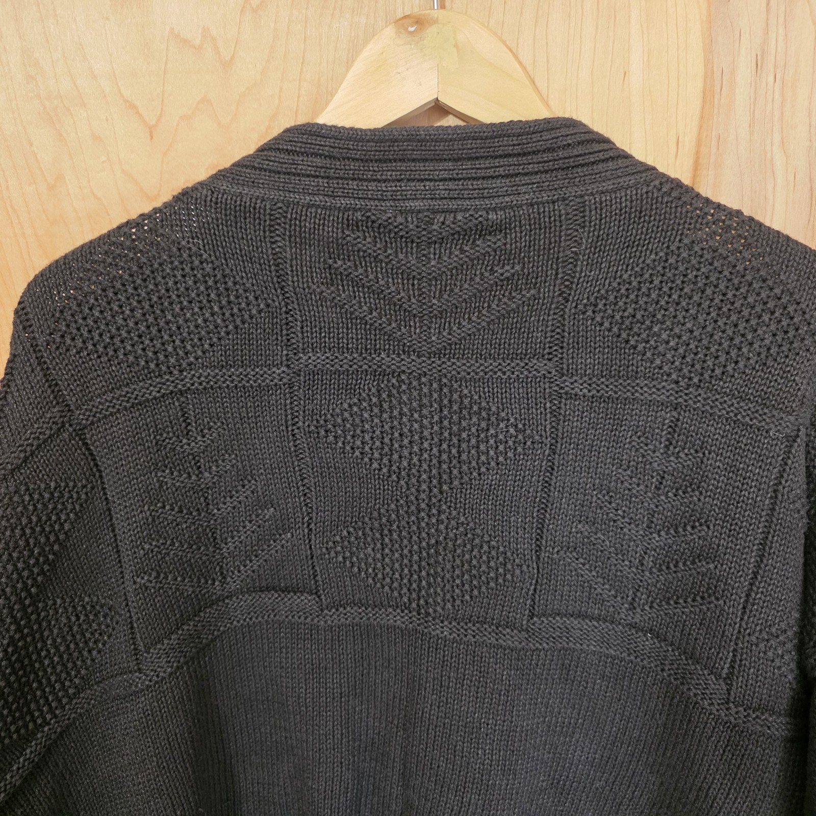 Generra Womens Vintage 80s Boxy Style Black Cotton Floral Cardigan Size Medium