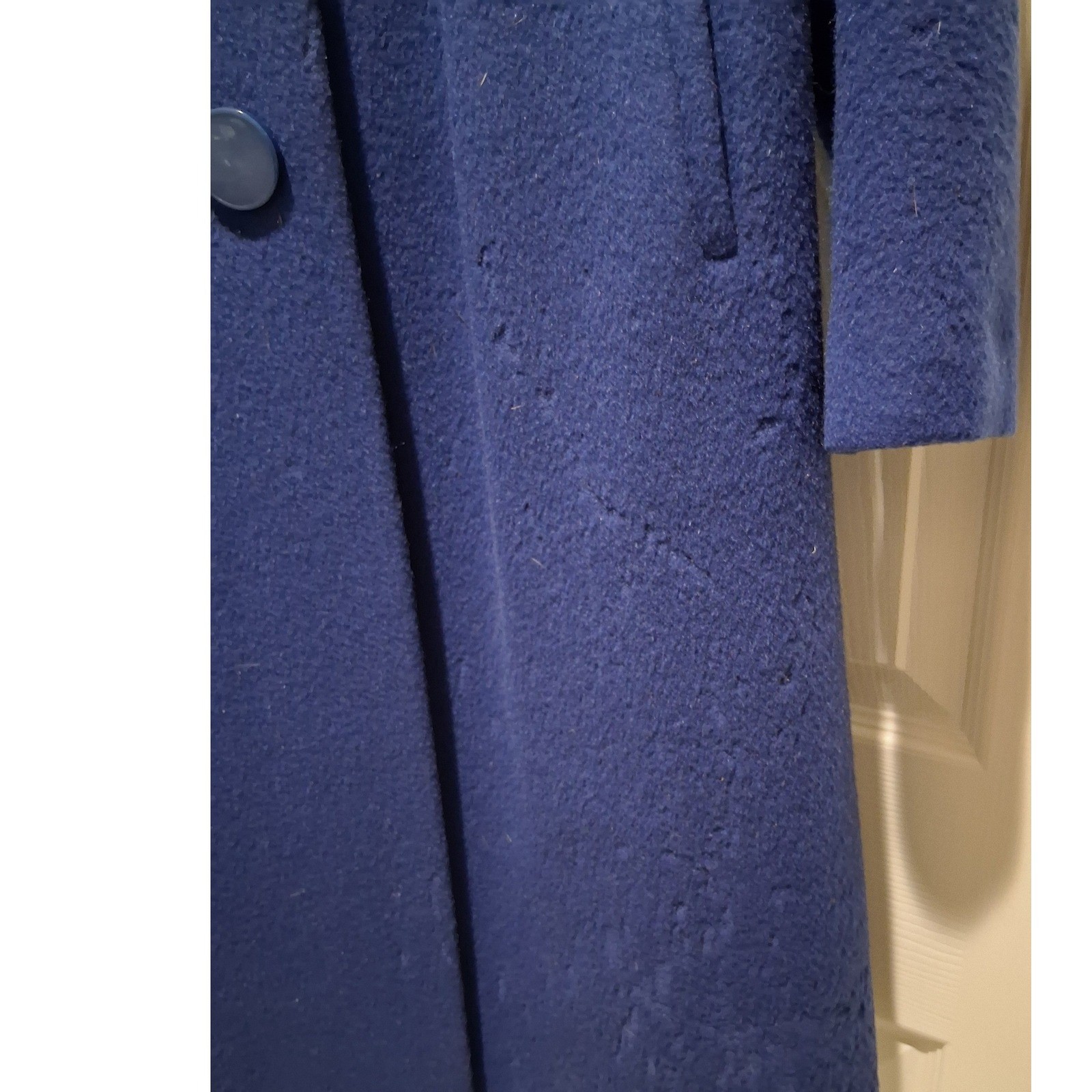 Vintage Forstmann Wool Coat Royal Blue Mink Fur Collar