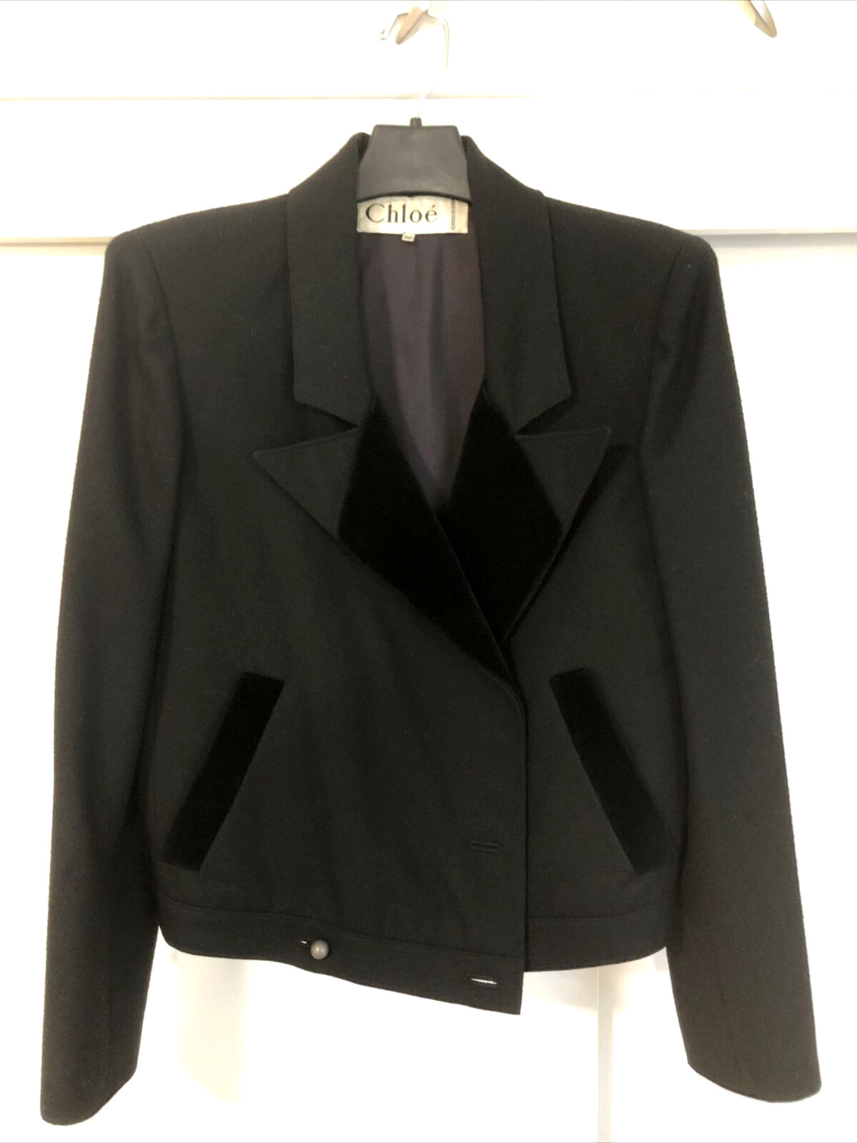 CHLOE VINTAGE BLACK JACKET MADE IN FRANCE SIZE 36