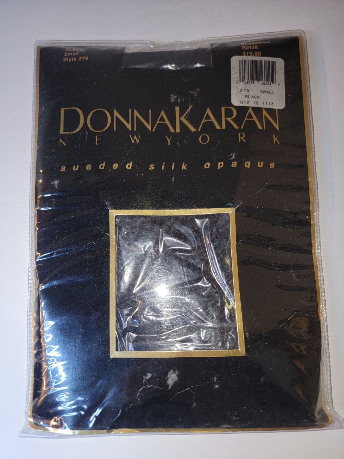 Vintage Donna Karan New York Sueded Silk Opaque Tights Small Black Style 279