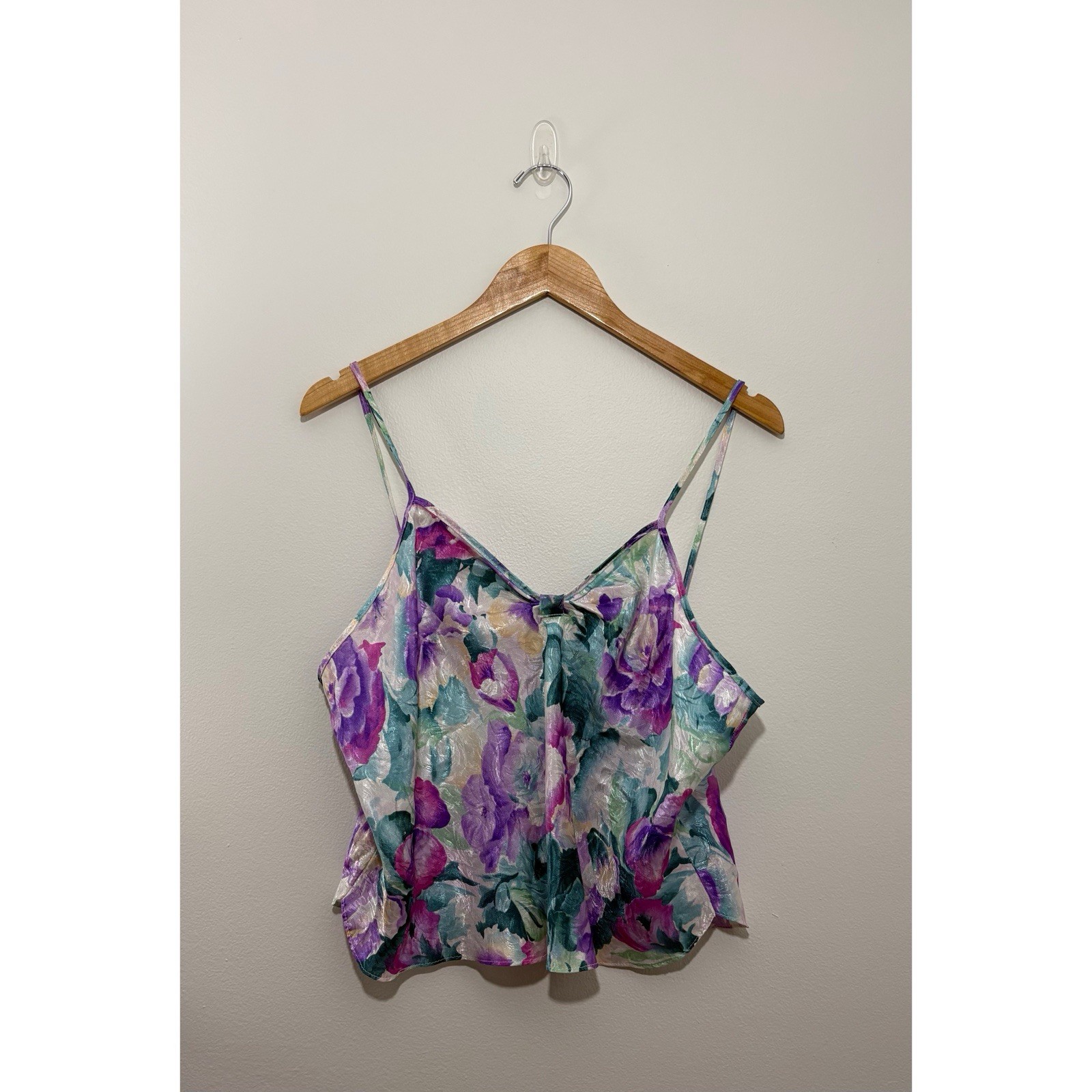 Vintage Inner Most by Sears floral print cropped cami tank top (large)