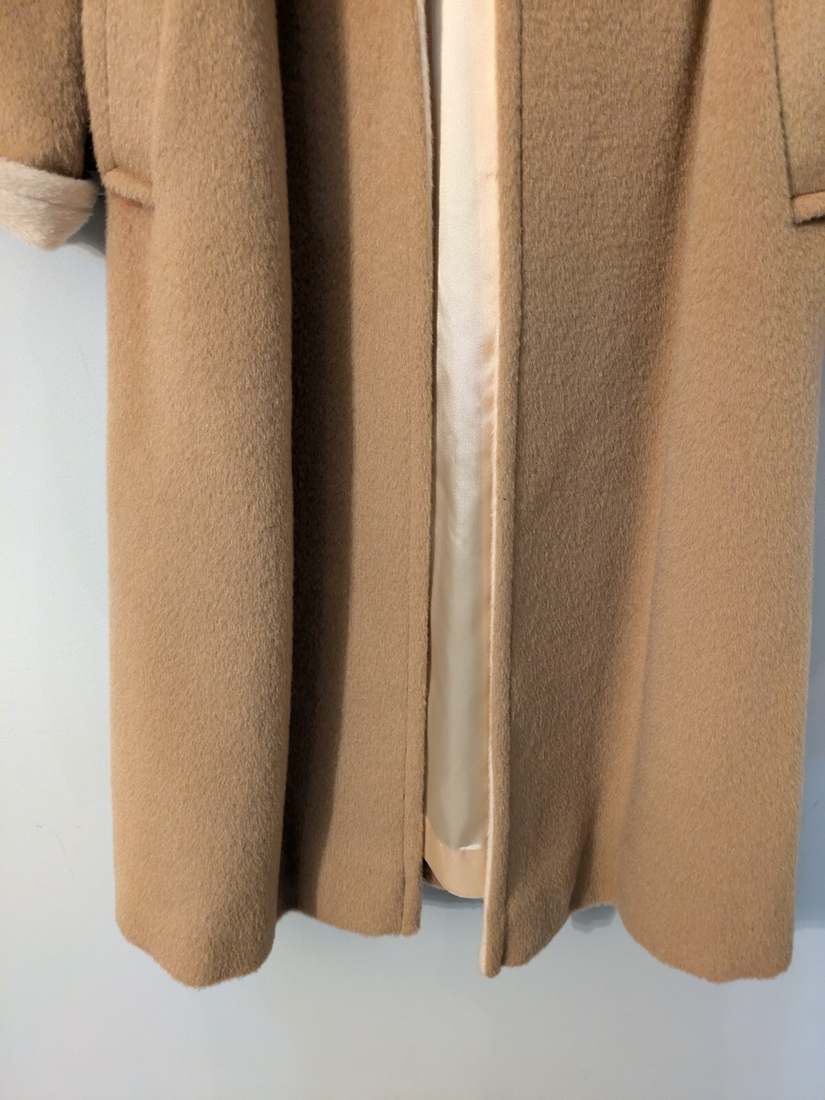 Vtg Forstmann By Stevens Belted Trench/Overcoat Wool Mohair Women’s Medium