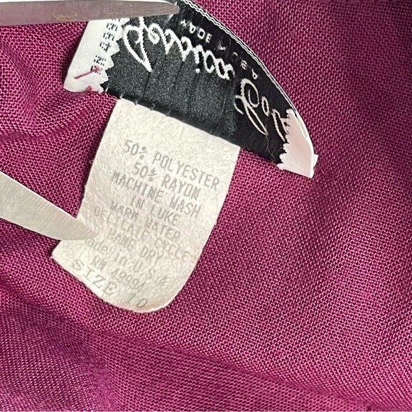 Vintage Jessica Cole Magenta Collared Double Breasted Midi Dress Size 10