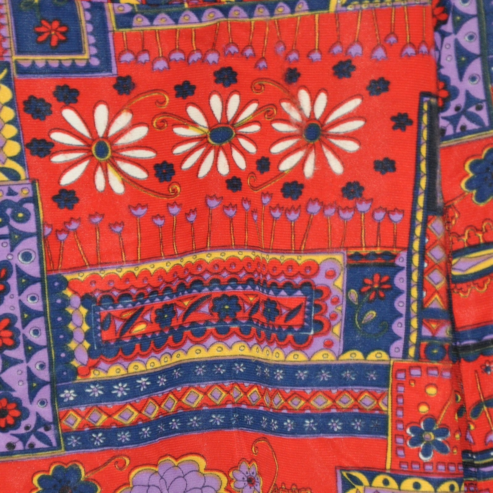 Shelton Stroller VTG Dress Colorful Red Navy Flowers Pleated Low Waist Size 12