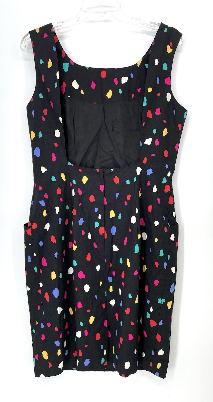 Vintage 80s 90s Abstract New Wave Backless Paint Brush Stroke Summer Sundress