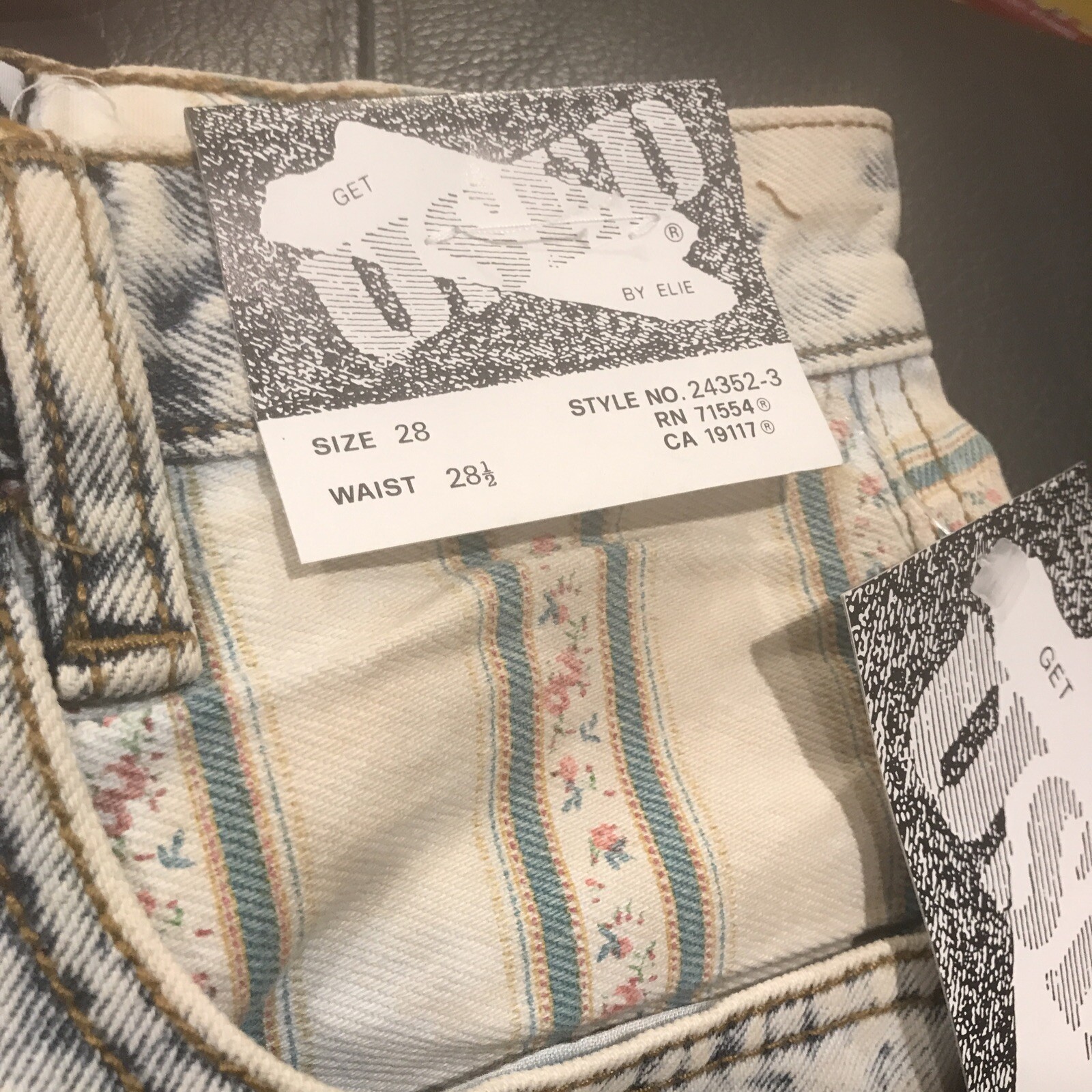 VTG 80s GET USED BY ELIE TAHARI ACID WASH WOMAN DENIM JEANS 28 HONG KONG NIP NOS