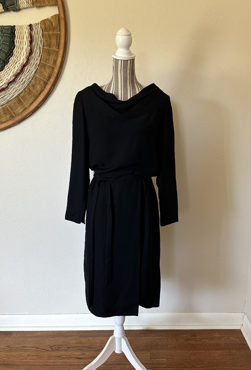 Vintage 50s Carlye Black Wiggle Dress Pinup Girl Woman’s Small