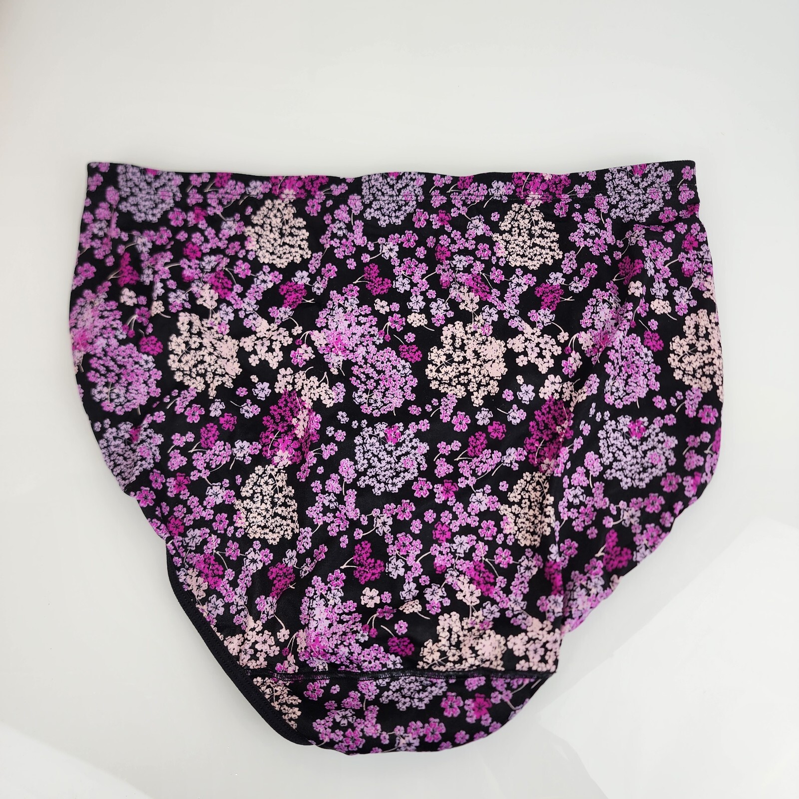 Vanity Fair Nylon Spandex Microfiber Brief Panties Black Pink Purple Floral 9 2X