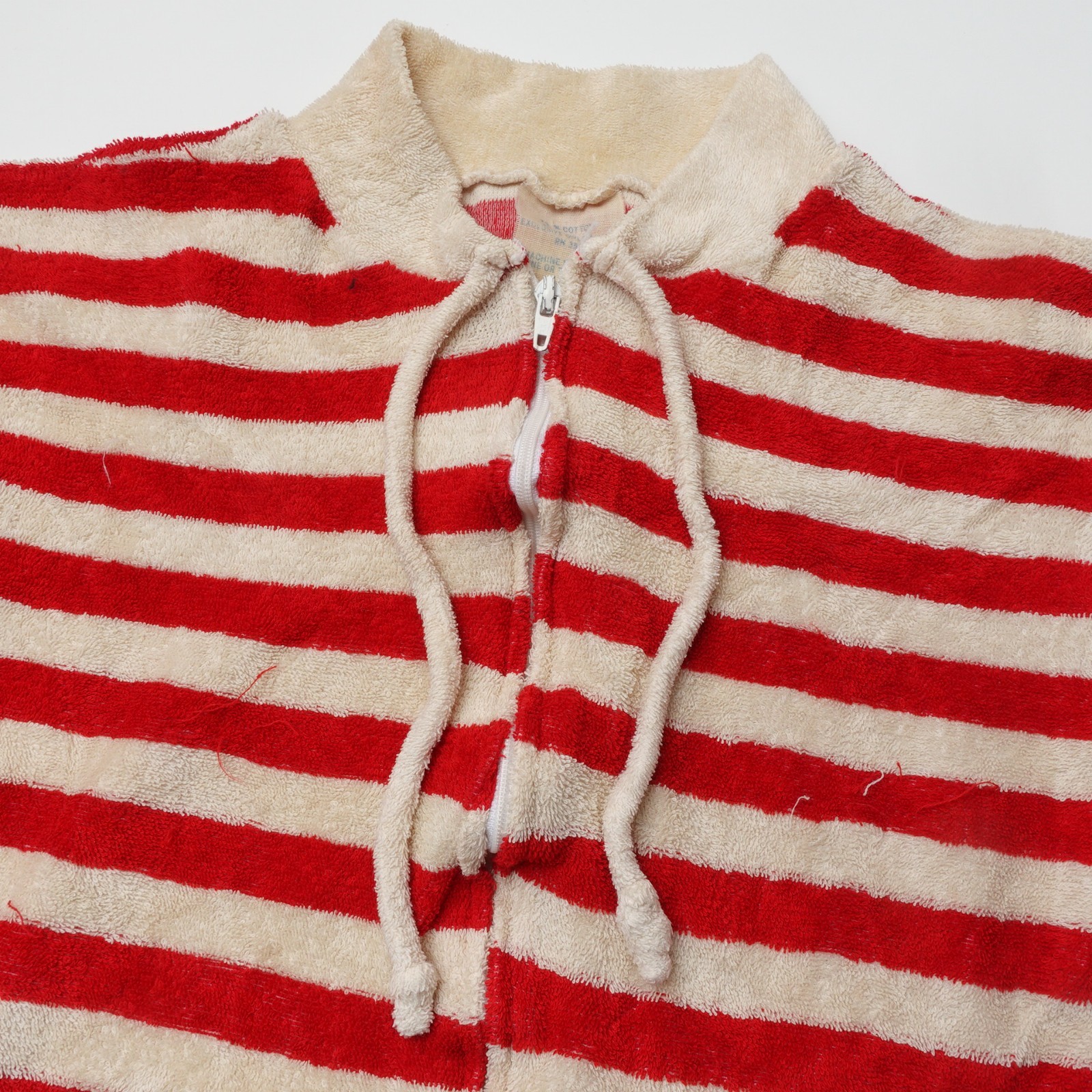 Vintage 50s JC Penney Kids Jumpsuit Pajamas Butt Flap Striped Study Sample Feet