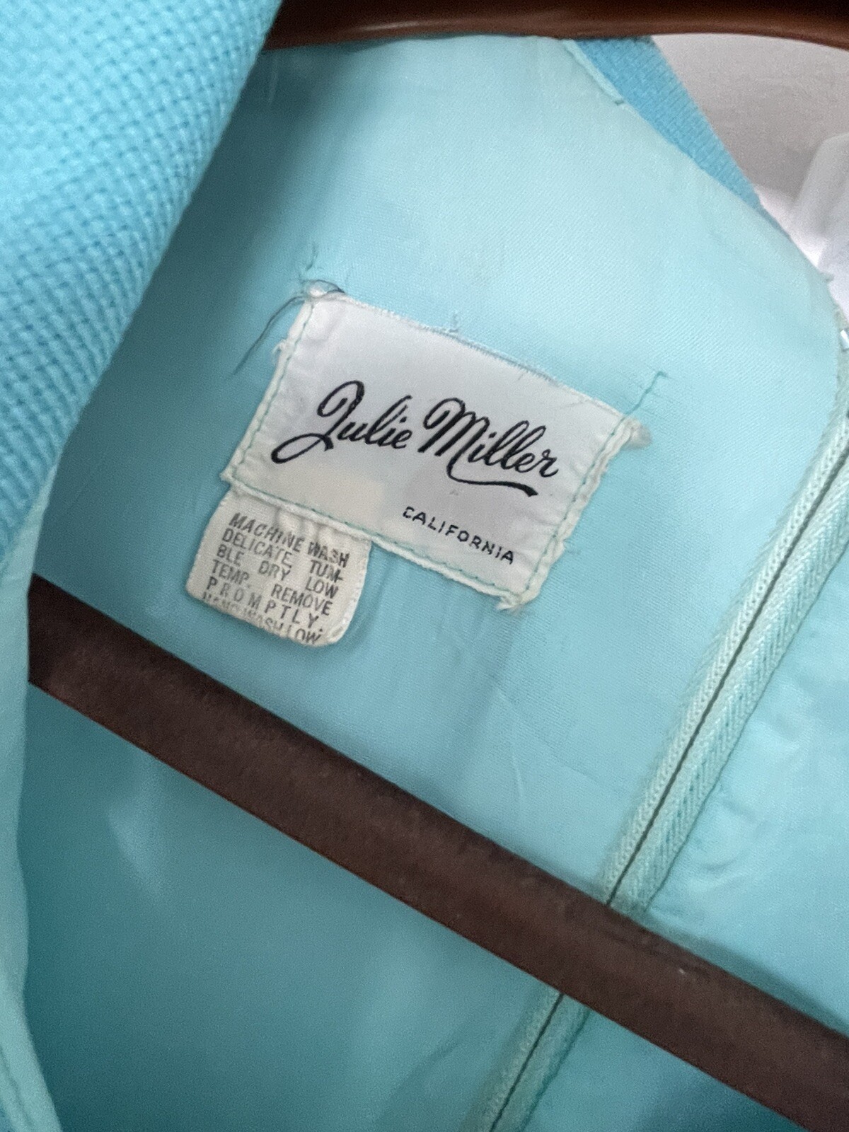 Julie Miller California Teal M Dress Vintage 1950s 60s Mid Century