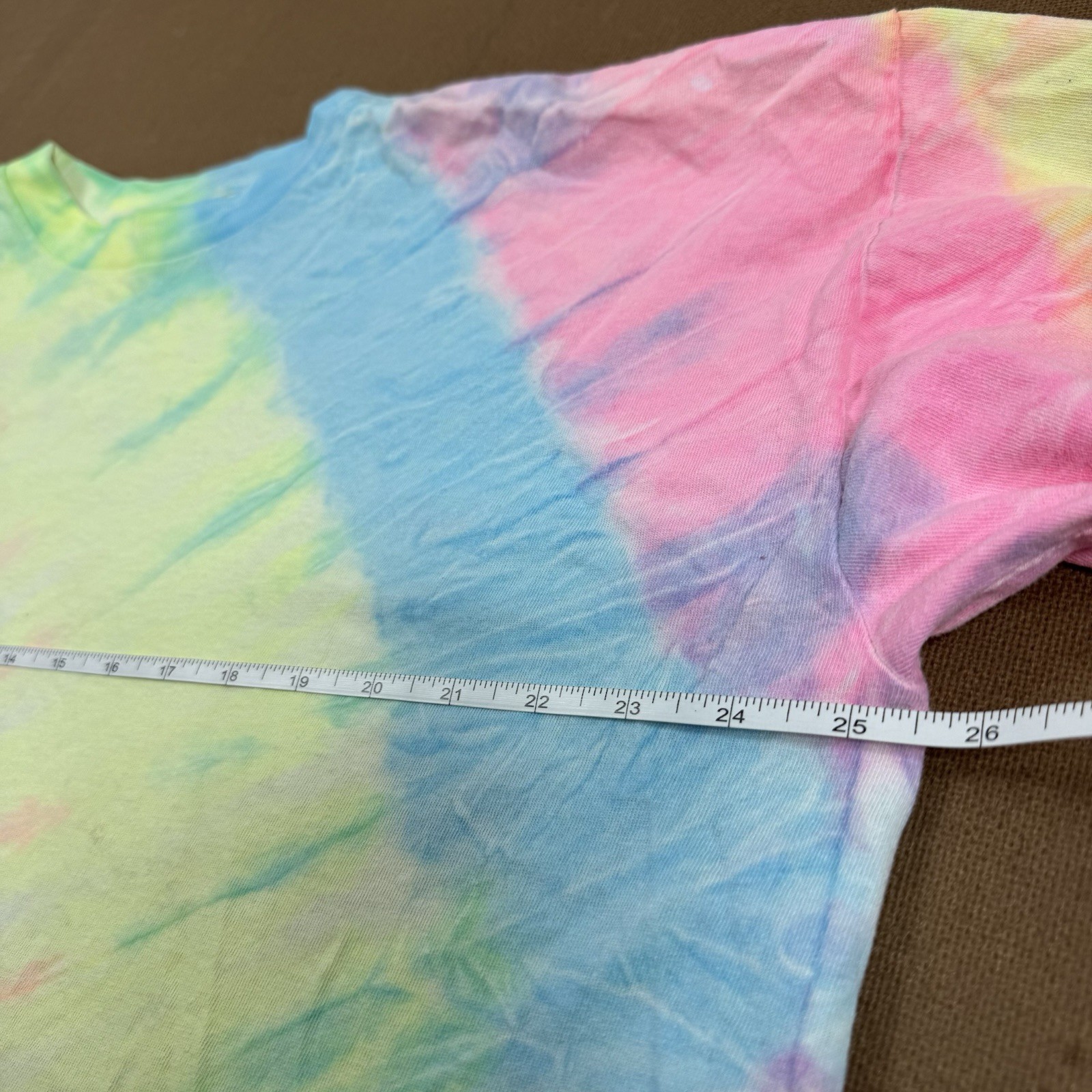Vintage 80’s Pastel Tie Dye Single Stitch T Shirt Gitano OSFA Pink Yellow Blue