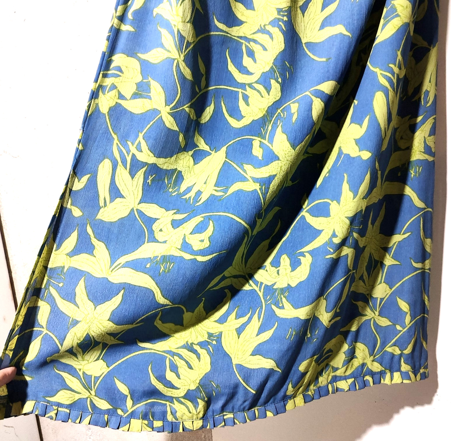 PUTUMAYO VTG Midi Skirt + Tank Top Set M Tropical Floral Beachy Pleated Hems